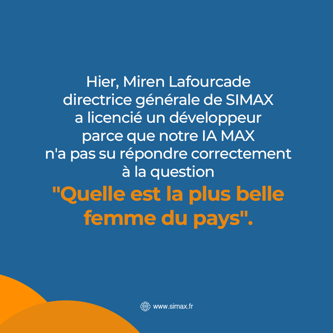 Miren Lafourcade aurait licencié un développeur parce que notre IA MAX n’a pas su répondre correctement à la question “quelle est la plus belle femme du pays”